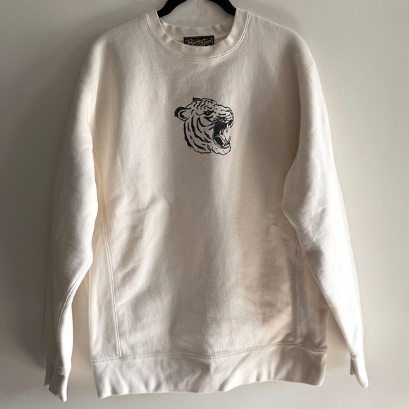 The Brooklyn Circus Sweatshirt Crew Men’s Large Ivory Tiger Graphic New York - Picture 1 of 8